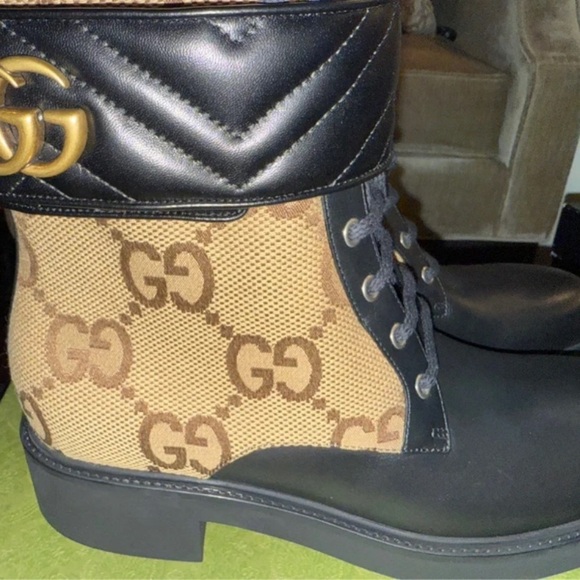 Gucci Black and Tan Women's Lace-Up Boots - Picture 3 of 5
